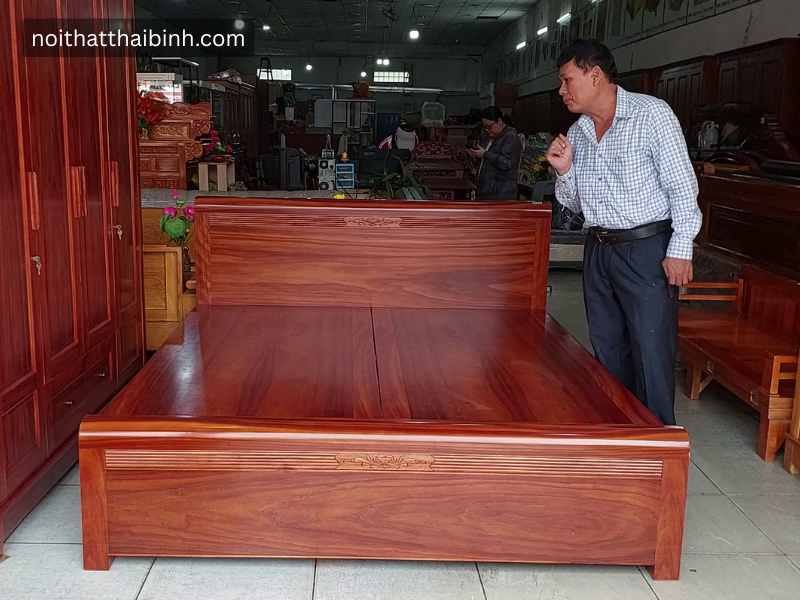 Giường ngủ gỗ tự nhiên vân cẩm Giường ngủ gỗ tự nhiên vân cẩm