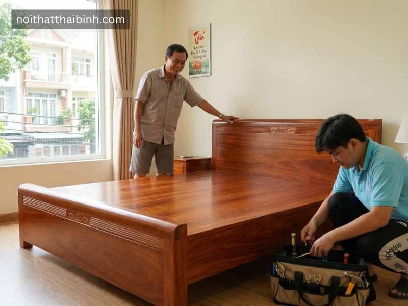 Giường ngủ gỗ tự nhiên vân cẩm tại TP.HCM Giường ngủ gỗ tự nhiên vân cẩm tại TP.HCM