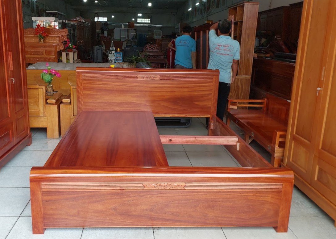 Giường ngủ gỗ tự nhiên vân cẩm Giường ngủ gỗ tự nhiên vân cẩm