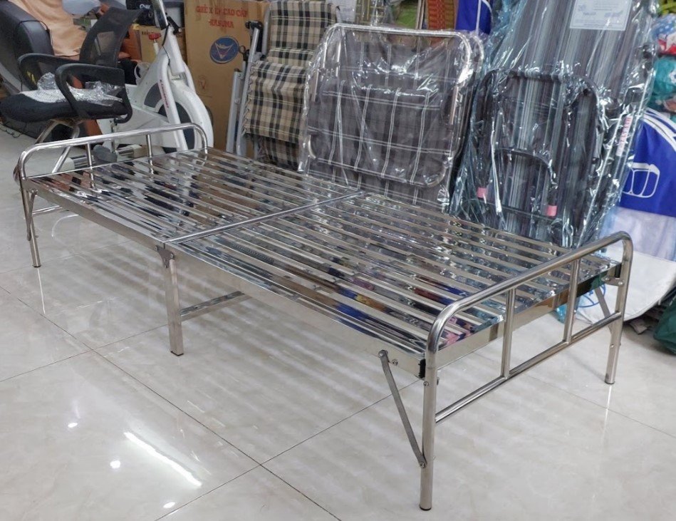 Giường xếp inox 201 không gỉ