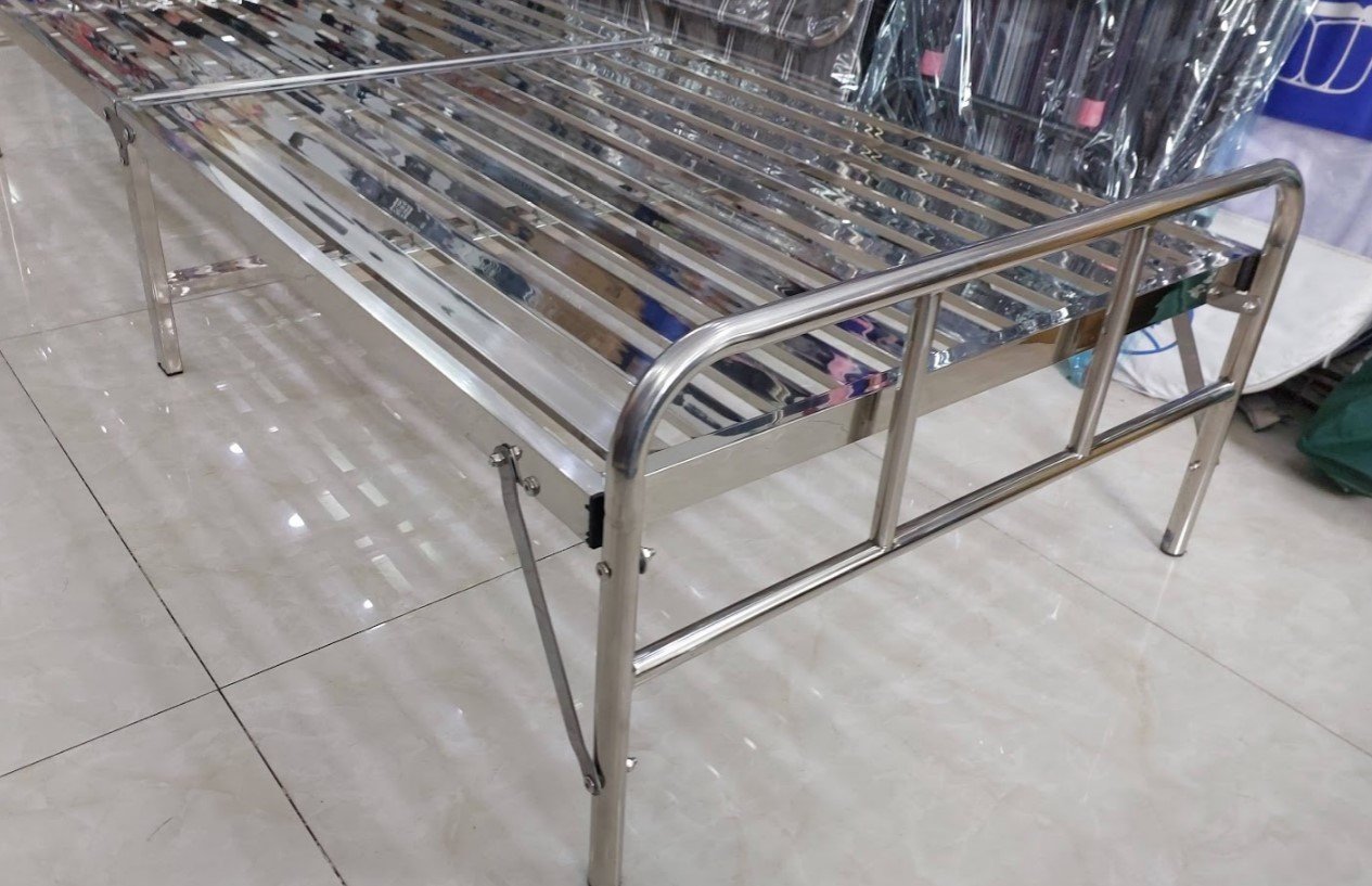 Chi tiết giường xếp inox 201 không gỉ
