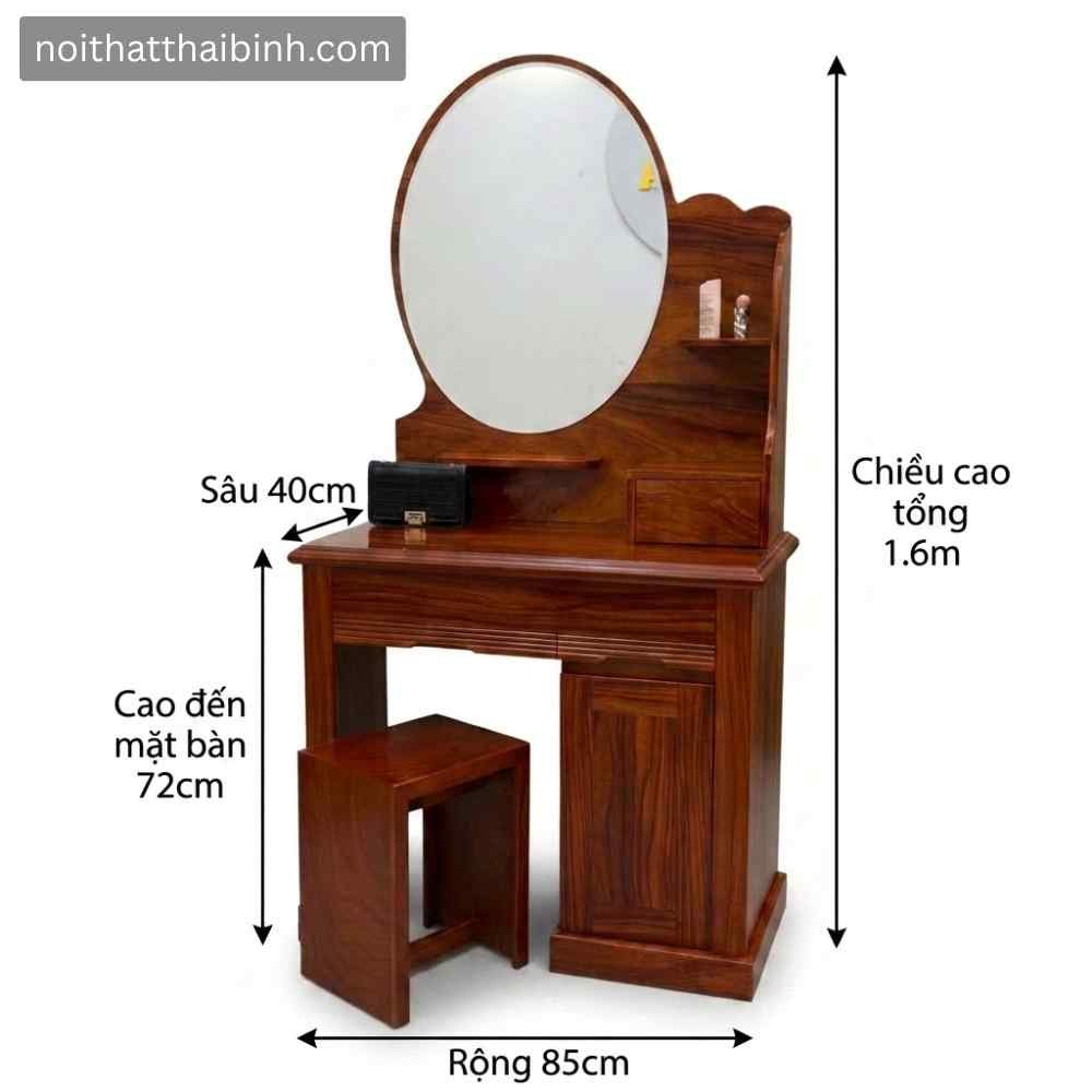 Kích thước bàn trang điểm gỗ tự nhiên