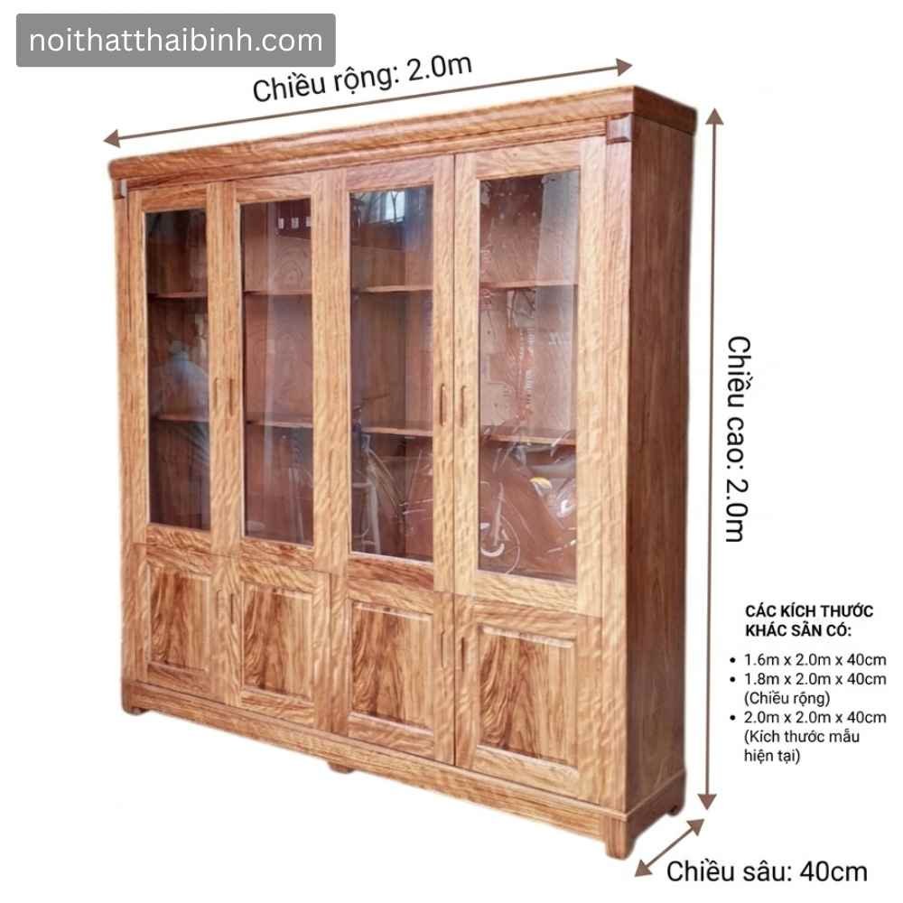 Tủ tài liệu gỗ tự nhiên cao cấp Kích thước tủ tài liệu gỗ tự nhiên cao cấp