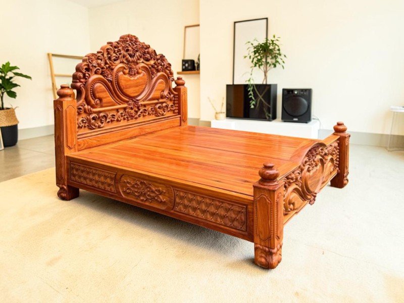 Mẫu giường gỗ đẹp tại quận 2 sang trọng bền đẹp Mẫu giường gỗ đẹp tại quận 2 tphcm mộng đuôi én