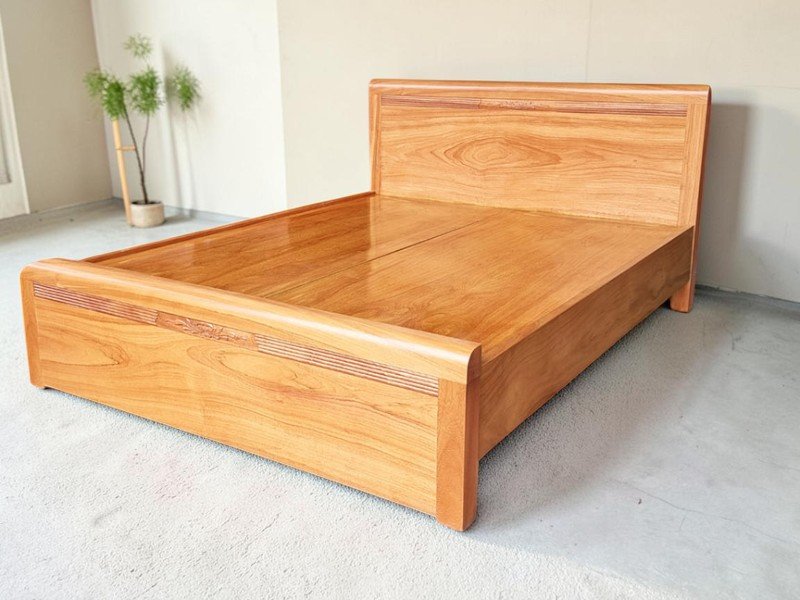 Mẫu giường gỗ đẹp tại quận 2 sang trọng bền đẹp Giường gỗ tự nhiên quận 2 có hộc kéo chứa đồ