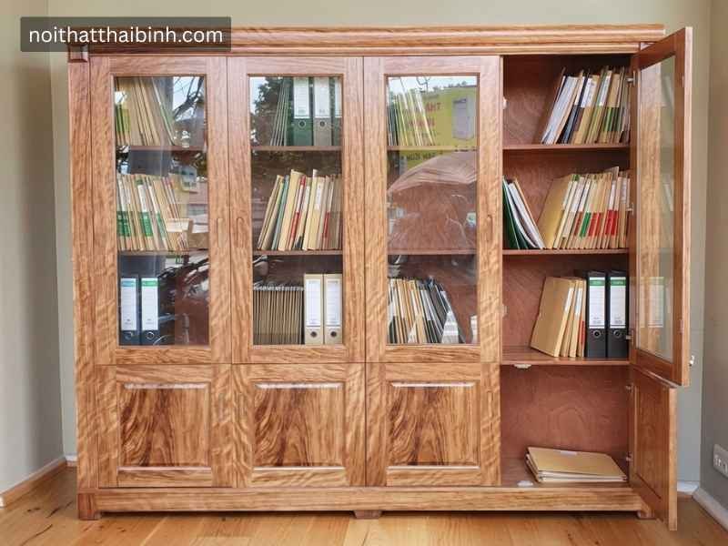 Tủ tài liệu gỗ tự nhiên cao cấp Tủ hồ sơ gỗ tự nhiên
