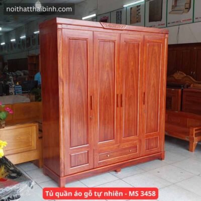 Tủ quần áo gỗ tự nhiên - MS 3458