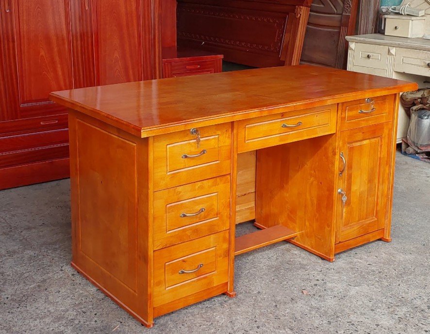Chân bàn làm việc văn phòng gỗ tự nhiên chắc chắn
