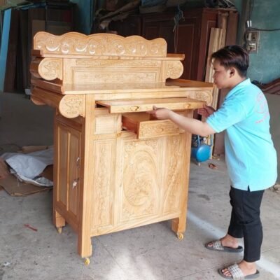 Bàn thờ gỗ gõ đỏ hiện đại