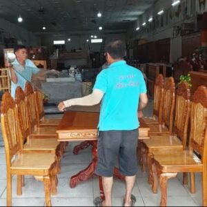 Bộ bàn ăn 8 ghế gỗ căm xe gõ đỏ