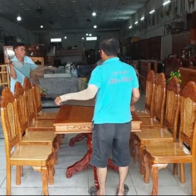 Bộ bàn ăn 8 ghế gỗ căm xe gõ đỏ