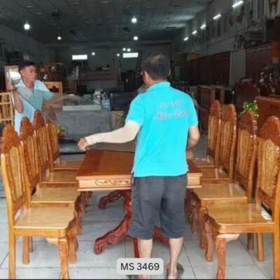 Bộ bàn ăn 8 ghế gỗ căm xe gõ đỏ