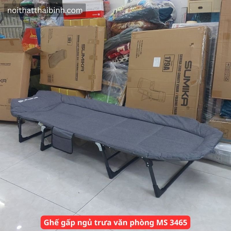 Ghế gấp ngủ trưa văn phòng chính hãng SUMIKA MS 3465 Mặt nằm vải nệm êm của ghế gấp ngủ trưa văn phòng