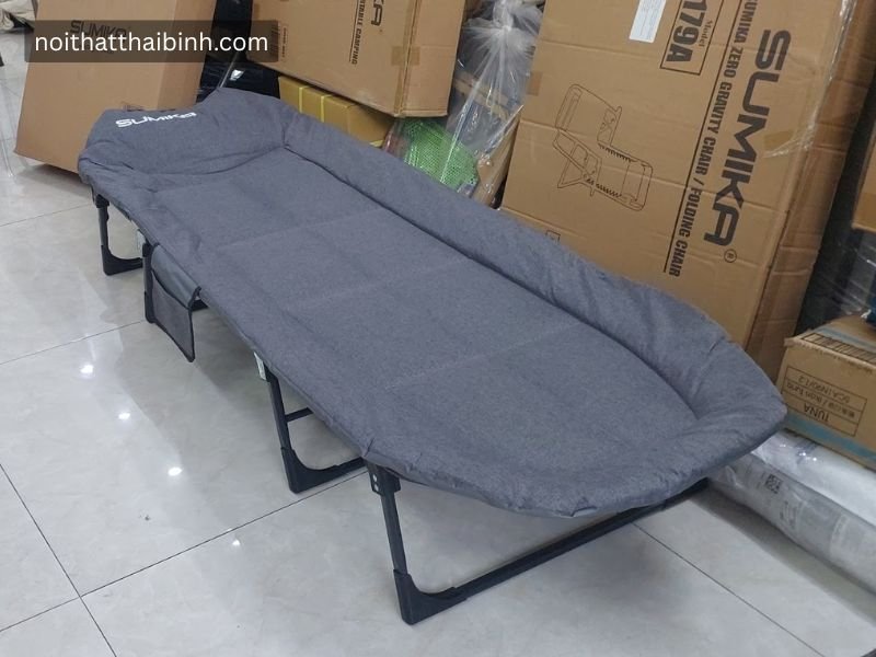 Ghế gấp ngủ trưa văn phòng chính hãng SUMIKA MS 3465 Chân ghế xếp thép chắc chắn chịu lực tốt cho văn phòng