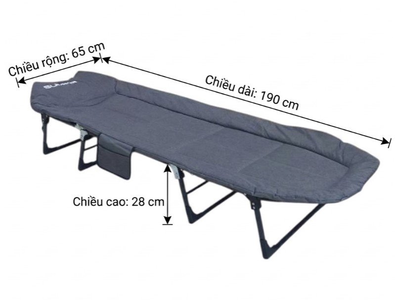 Ghế gấp ngủ trưa văn phòng chính hãng SUMIKA MS 3465 Ghế gấp ngủ trưa văn phòng MS 3465 màu đen mở ra hoàn chỉnh