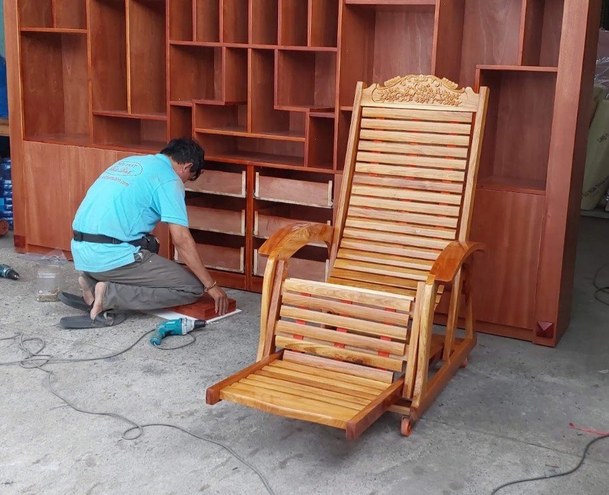 Ghế gỗ thư giãn gỗ căm xe | MS 3482 Ghế gỗ thư giãn gỗ căm xe | MS 3482
