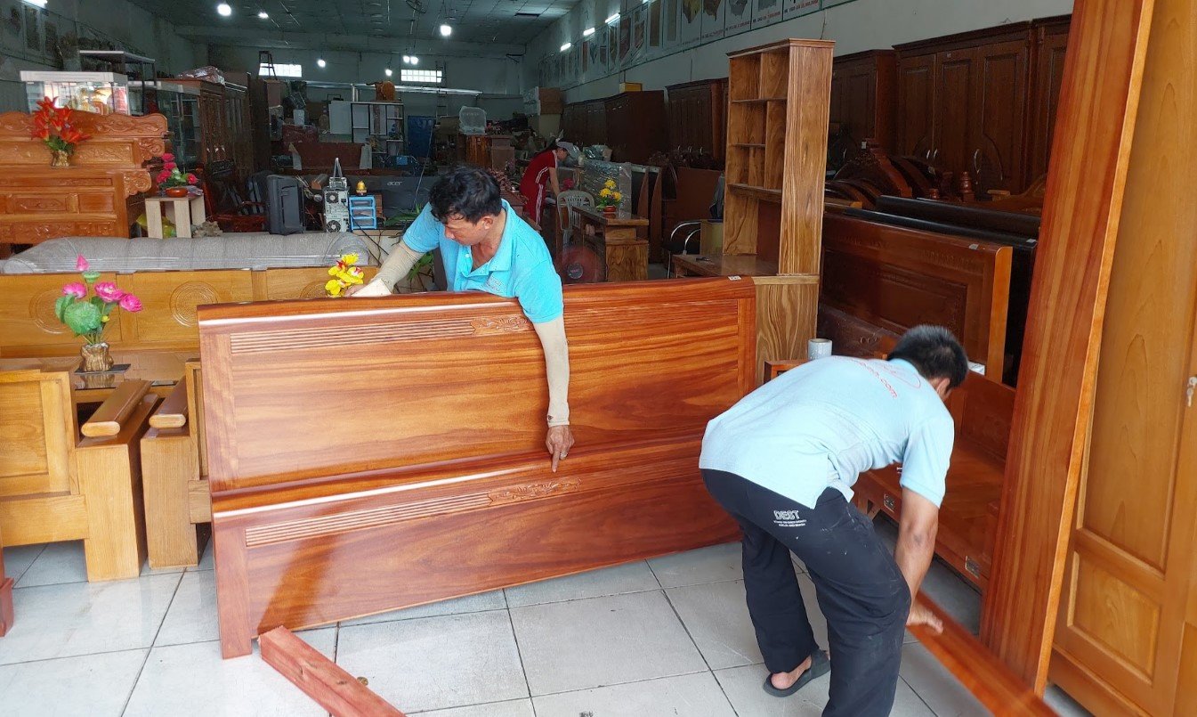 Giường gỗ kiểu dạt phản MS 3456 Góc cận cảnh mặt giường gỗ kiểu dạt phản