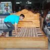 Giường ngủ gỗ gõ đỏ mẫu quạt