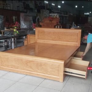 Giường ngủ gỗ tự nhiên có ngăn kéo