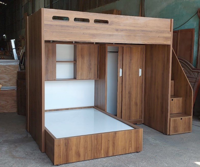 Giường tầng gỗ công nghiệp phủ melamine chống trầy