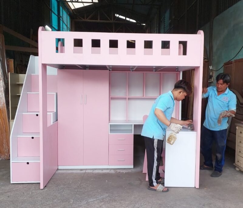 6 Cách Đặt Tủ Quần Áo Giúp Giảm Stress Trong Phòng Ngủ Giường tầng kết hợp bàn học và tủ quần áo MS 2766