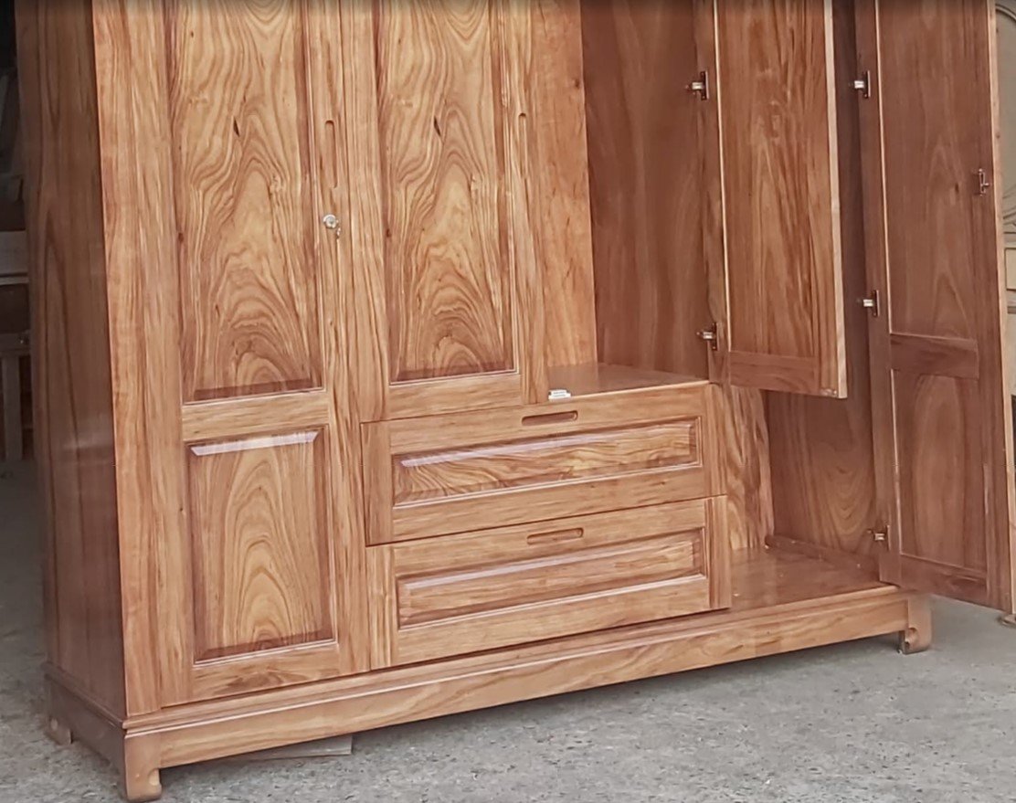 Mẫu tủ quần áo gỗ tự nhiên đẹp MS 3171 Toàn cảnh mẫu tủ quần áo gỗ tự nhiên đẹp MS 3171