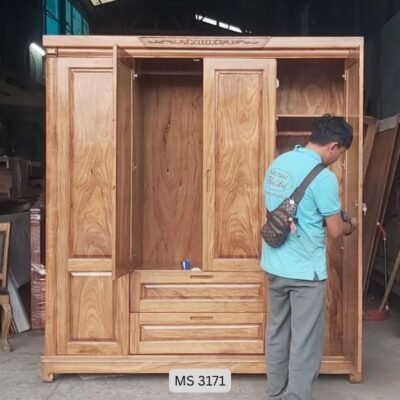 Mẫu tủ quần áo gỗ tự nhiên đẹp