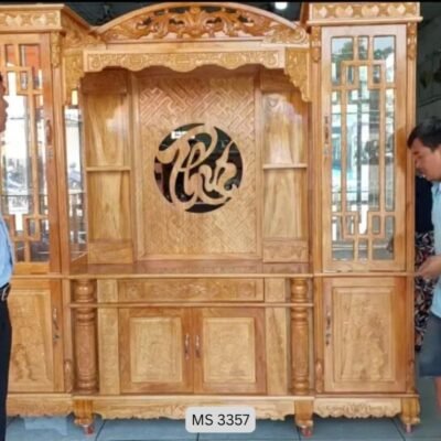 Tủ kệ tivi phòng khách gỗ gõ đỏ