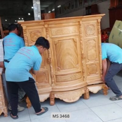 Tủ thờ bụng phệ gỗ gõ đỏ tự nhiên
