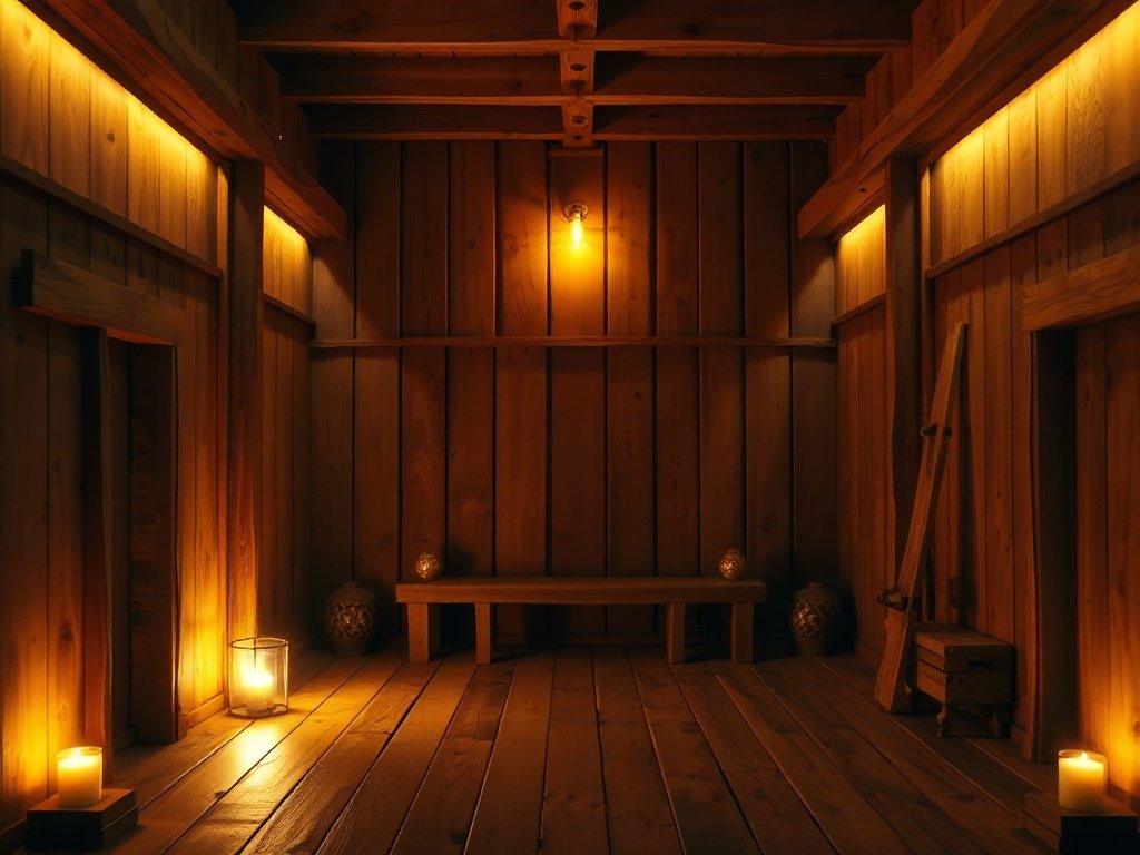 Ánh sáng vàng ấm tăng sự tập trung không gian tủ thờ