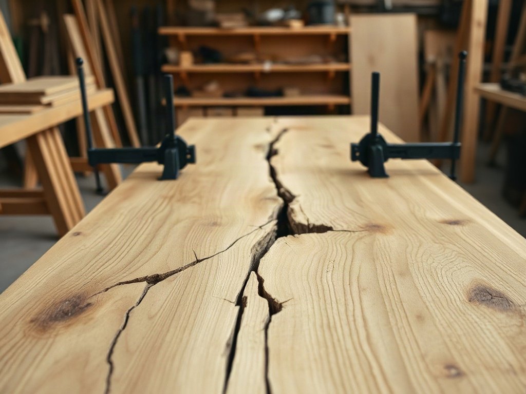 6 Cách Sửa Chữa Bàn Ăn Tại Nhà Đơn Giản, Hiệu Quả Bàn ăn gỗ tự nhiên bị cong vênh nứt nẻ cần xử lý