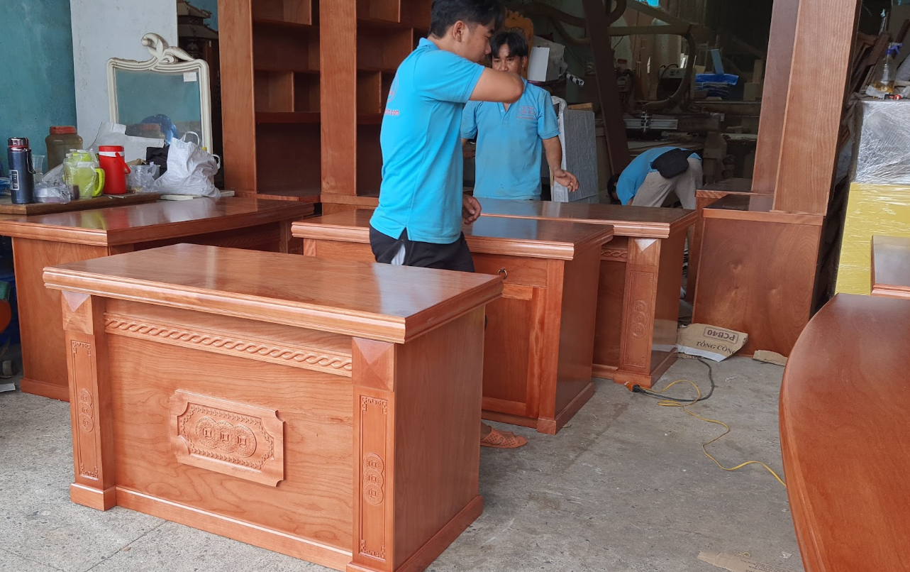 Bàn làm việc gỗ tự nhiên cao cấp MS 3423 Bàn làm việc gỗ tự nhiên cao cấp MS 3423