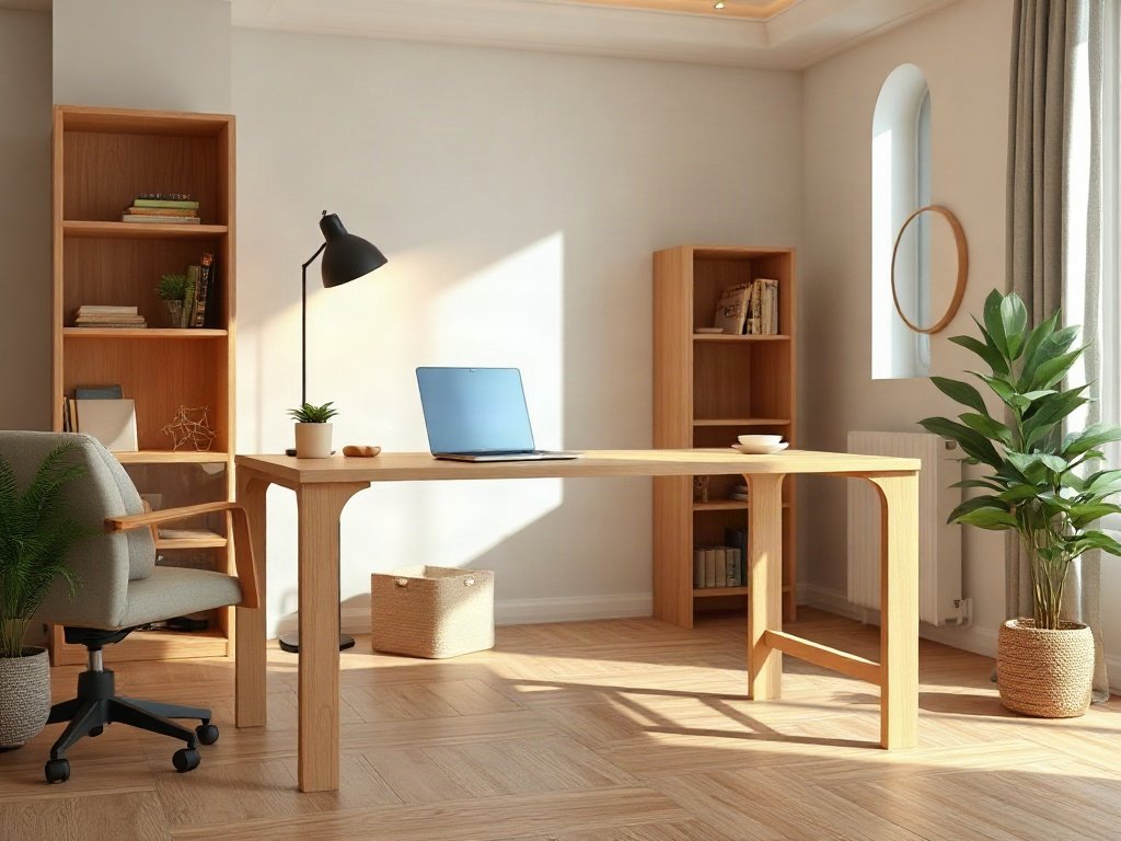 5 cách chọn bàn làm việc hợp phong thủy và công năng Bàn làm việc gỗ tự nhiên hoàn thiện lớp sơn phủ bền màu