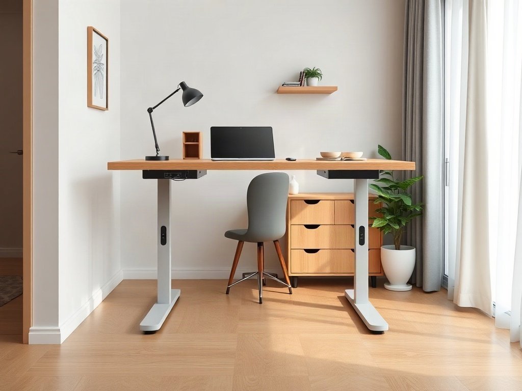 Bàn làm việc thông minh Quận 3 Bàn làm việc thông minh Quận 3 đặt trong căn hộ nhỏ hiện đại