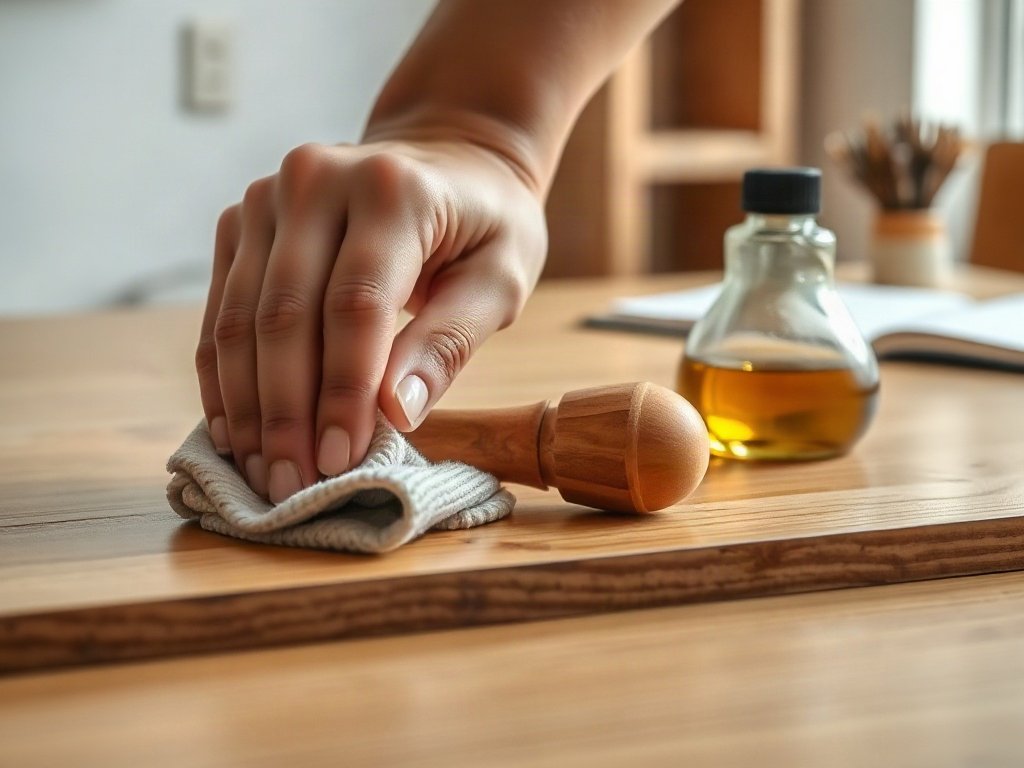 Bảo dưỡng dầu gỗ giúp bàn làm việc tự nhiên bền lâu
