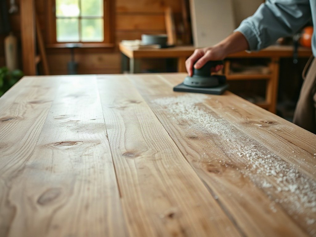 6 Cách Sửa Chữa Bàn Ăn Tại Nhà Đơn Giản, Hiệu Quả Cách xử lý mặt bàn ăn bị trầy xước bằng giấy nhám