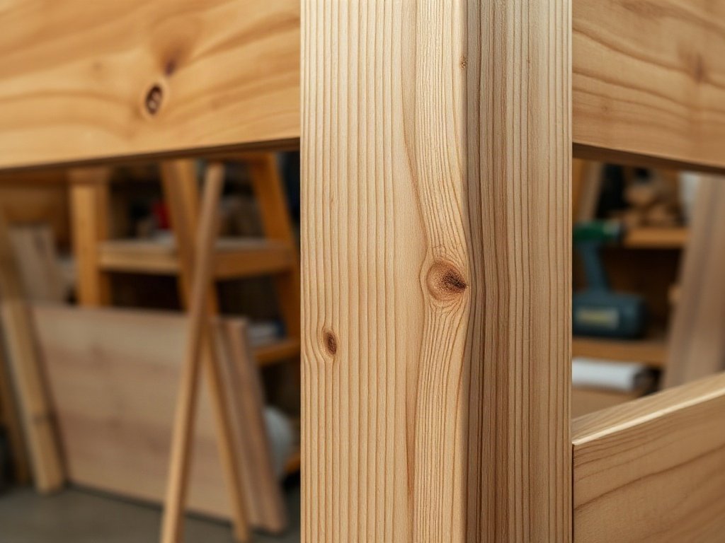 Giường 2 tầng tại quận 8 đẹp bền chắc chắn tiện lợi Chi tiết mộng ghép chắc chắn tại góc cột giường 2 tầng gỗ