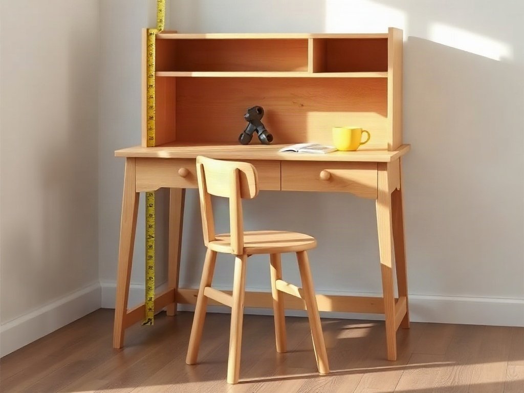 Bàn học kệ sách cho bé - những lưu ý khi chọn mua Đo chiều cao bàn học phù hợp với ghế ngồi của bé