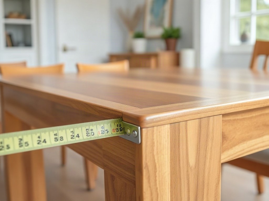 4 sai lầm phổ biến khi chọn bàn ăn gỗ bạn nên tránh Đo kích thước bàn ăn gỗ để tránh sai lầm chọn sai tỷ lệ phòng
