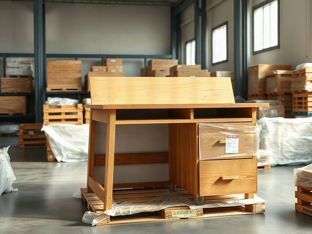 Đóng gói vận chuyển các bộ phận bàn giám đốc giá rẻ trước khi giao hàng