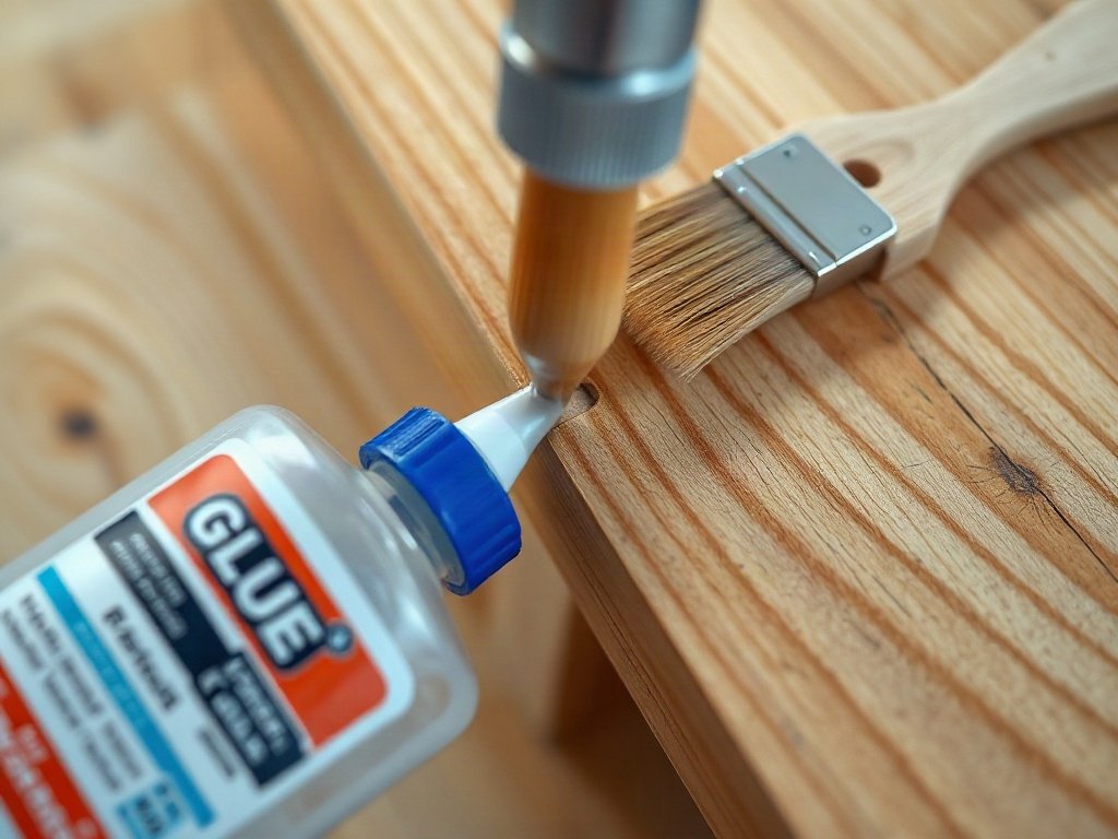 6 Cách Sửa Chữa Bàn Ăn Tại Nhà Đơn Giản, Hiệu Quả Dùng keo dán gỗ sửa bàn ăn tại mối nối lỏng lẻo