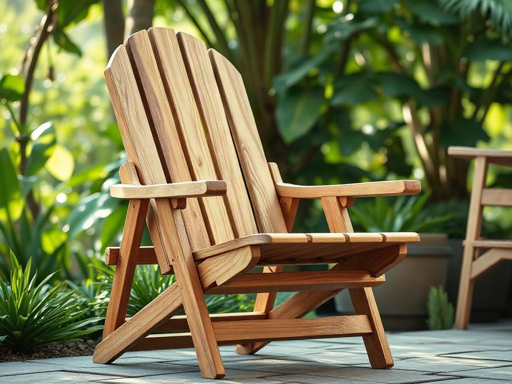 Ghế bố cũ biến tấu kiểu dáng đặt trong sân vườn