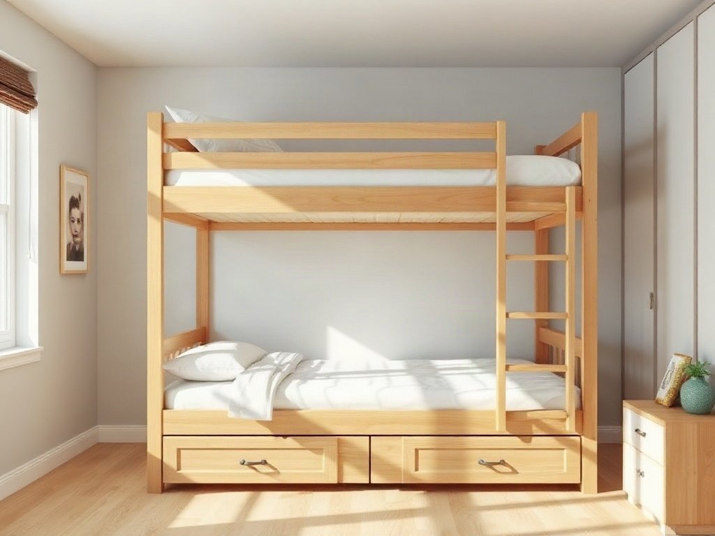 Giường 2 tầng tại quận 8 đẹp bền chắc chắn tiện lợi Giường 2 tầng giá rẻ gỗ xoan đào cho phòng ngủ đơn giản