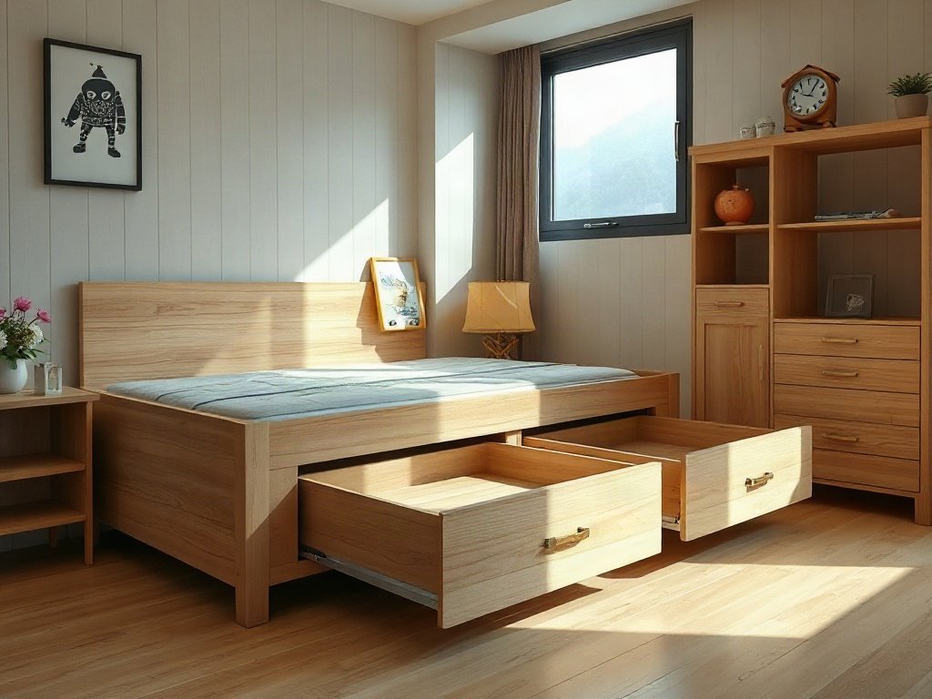 Giường Ngủ Mới Tại Quận 2 Cho Không Gian Hiện Đại Giường gỗ có hộc kéo tiện lợi cho căn hộ nhỏ tại quận 2