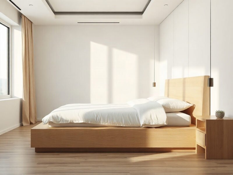 7 lợi ích khi mua giường gỗ công nghiệp tại Quận 6 Giường gỗ công nghiệp tại Quận 6 kiểu dáng hiện đại trong phòng ngủ