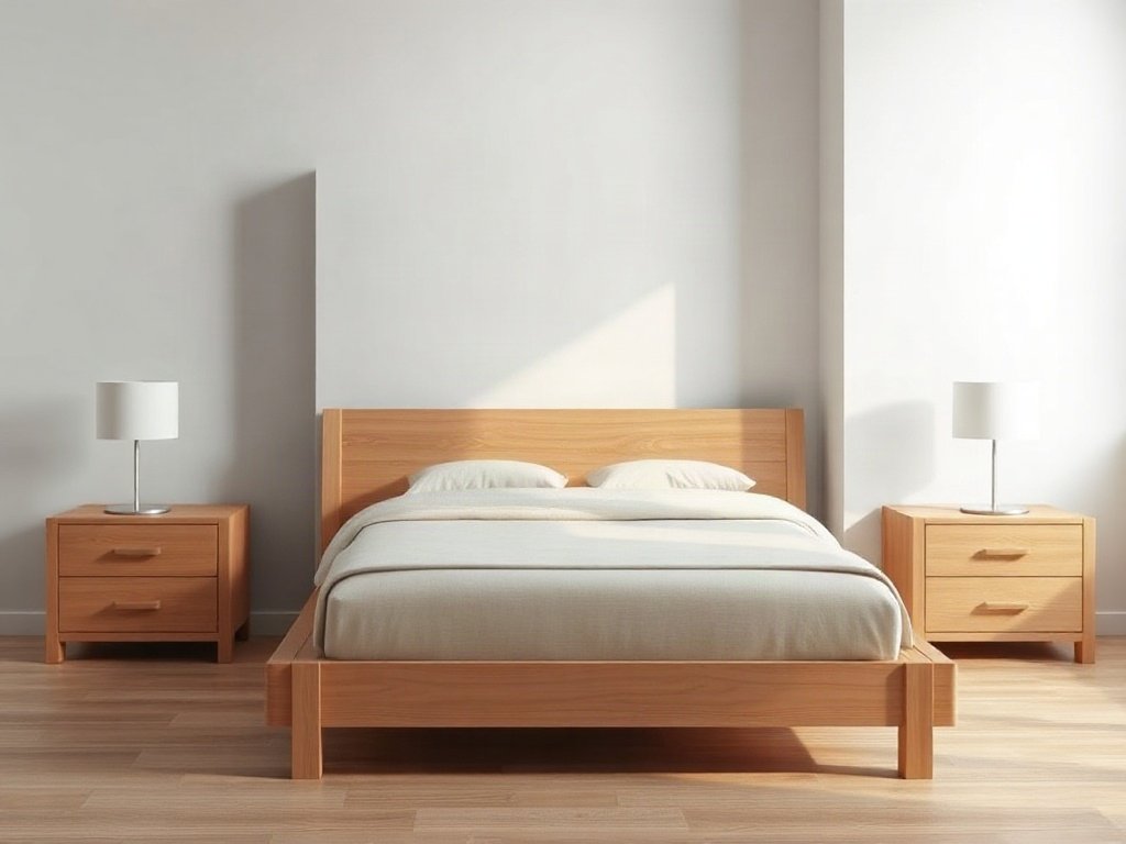 Giường gỗ phong cách hiện đại tối giản