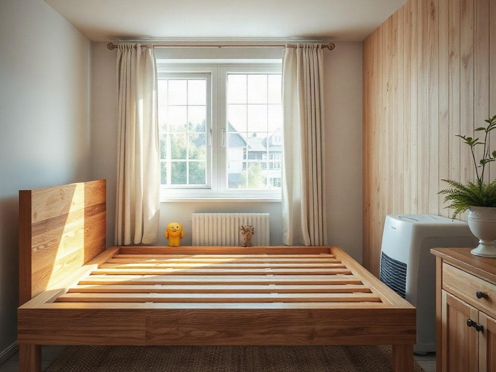 5 sai lầm khi lựa chọn giường gỗ bạn nên tránh Giường gỗ tự nhiên đặt trong phòng ngủ thoáng khí hạn chế mối mọt