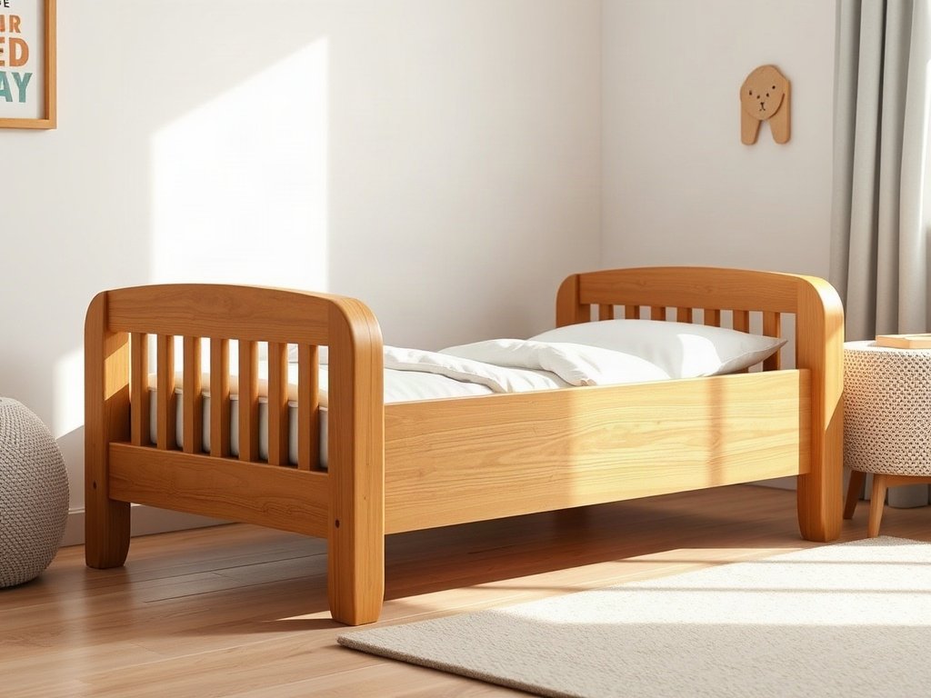 Giường gỗ tự nhiên kích thước nhỏ dành cho bé mầm non