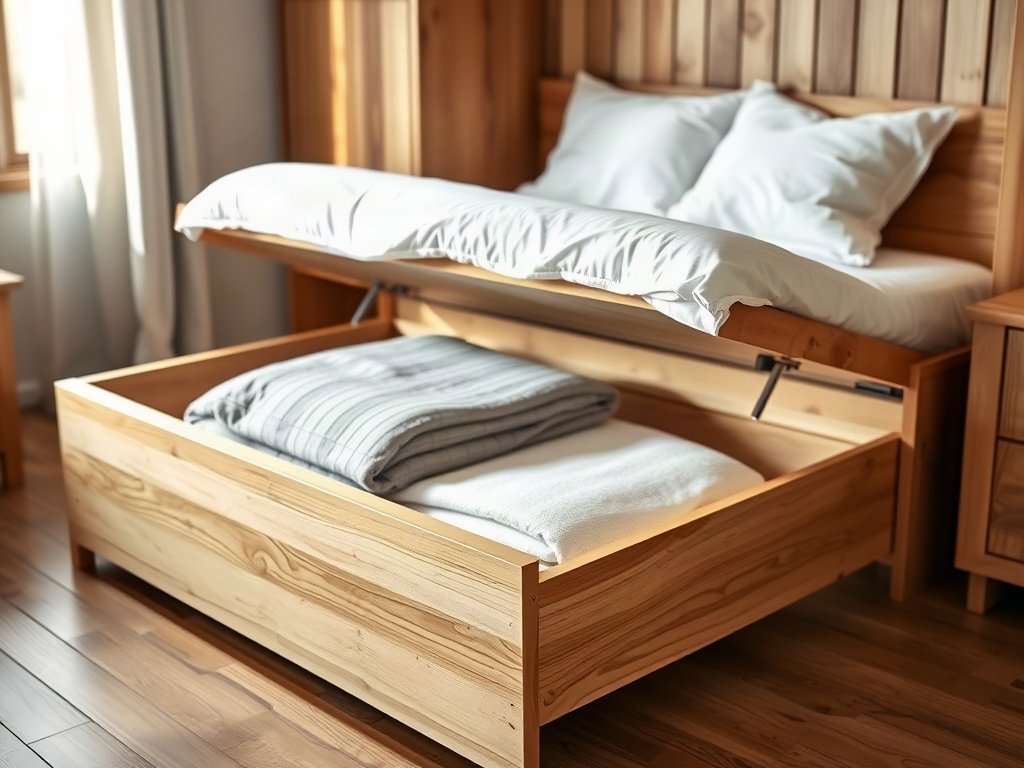 Giường ngủ đẹp giá rẻ tphcm Giường ngủ có hộc kéo chứa chăn mền tiết kiệm diện tích