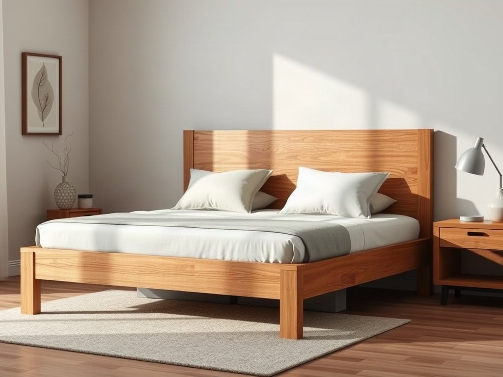 Giường ngủ đẹp giá rẻ tphcm Giường ngủ đầu giường bọc nệm kết hợp khung gỗ tự nhiên